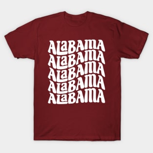 Alabama - Bama Groovy White Wave T-Shirt